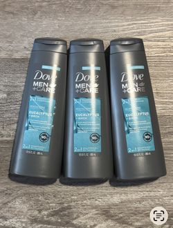 Dove Men + Care 2 in 1 Eucalyptus + Birch Shampooing + Revitalisant $3 Each 