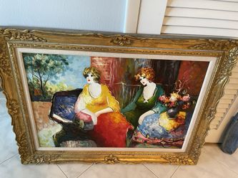 Tarkay Oil On Canvas Signed 44 X 33