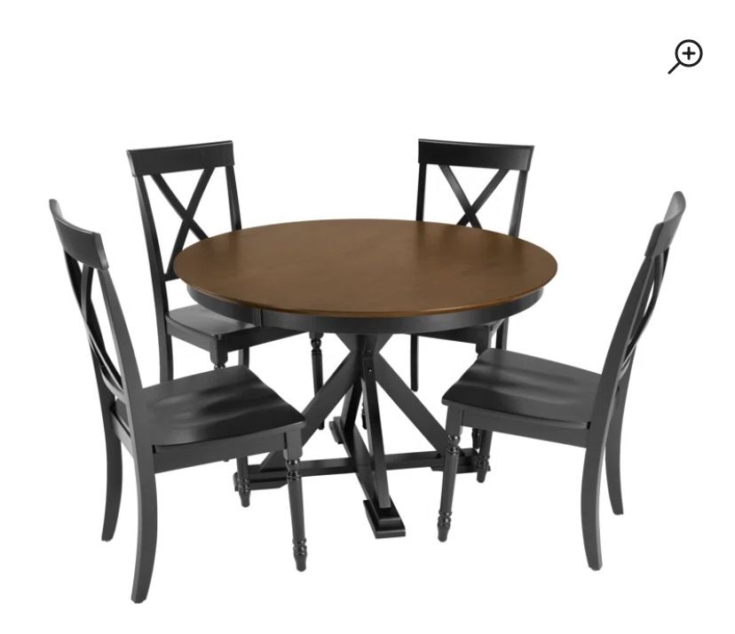 Round 45” Trestle Table & Chairs (4)