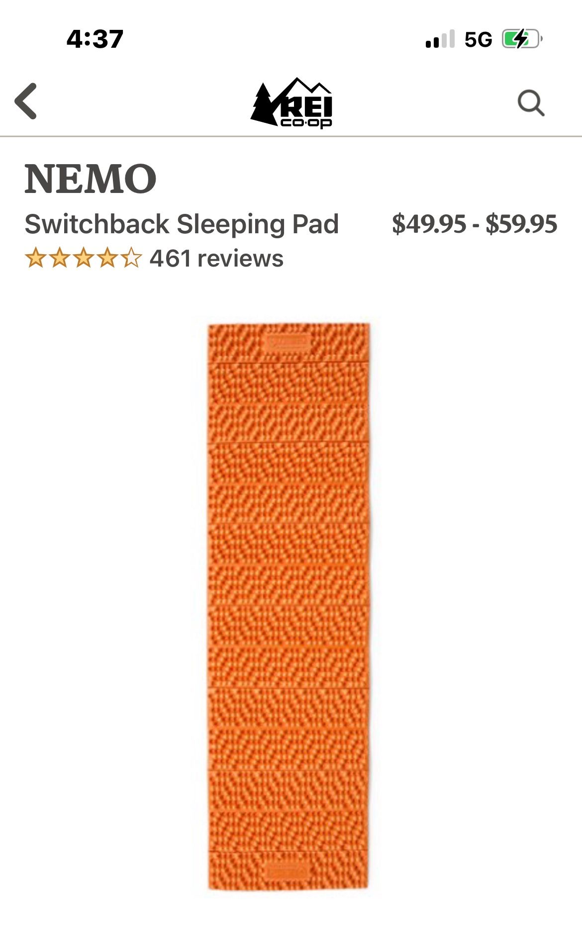 Nemo backpacking Sleeping Mat-Lightweight
