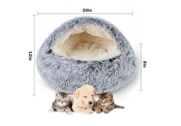 Cat Bed for Indoor Cats, Calming Cozy Cave with Self-Warming Plush, Entire Bed Machine Washable & Anti-Slip Base, Breathable Pet Bed for Small Cats&Do