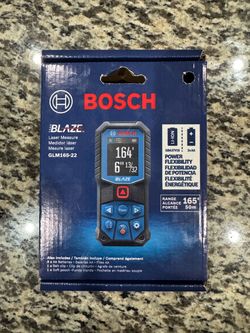 BOSCH BLAZE 165 ft. Dual Power Battery Laser Distance Tape Measuring Tool w/ Color Screen & Measurement Rounding