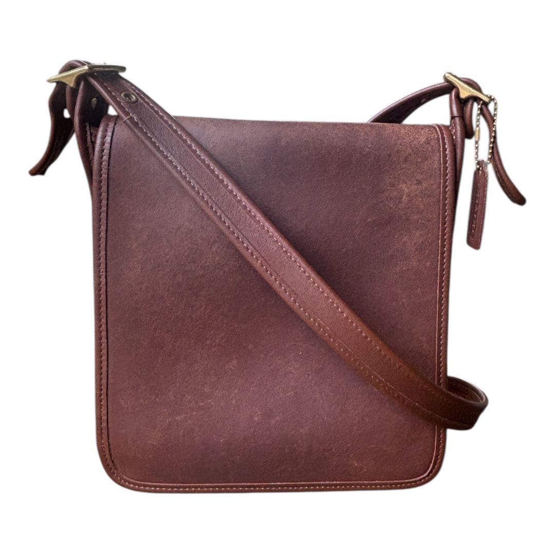 VINTAGE COACH 9144  FLAP LEATHER MESSENGER CROSSBODY PURSE BAG