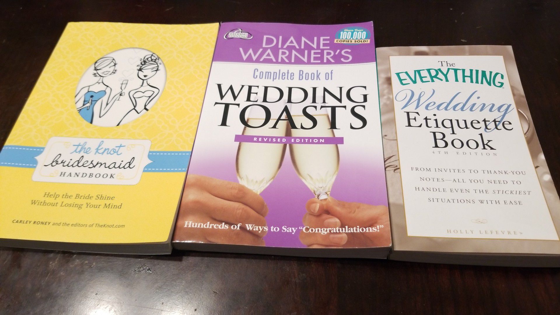 The knot bridesmaid handbook, wedding toast, & everything wedding etiquette book.