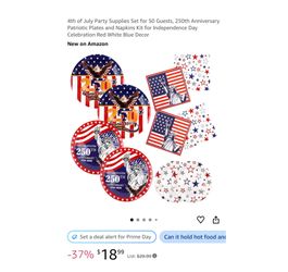 Brand new 4th of July Party Supplies Set for 50 Guests