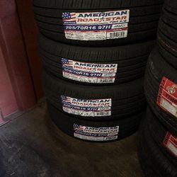 SET OF FOUR NEW TIRES 205/70/16 AMERICAN ROADSTAR INCLUDING MOUNT AND BALANCE, ASK ME FOR SIZES AND BRANDS 