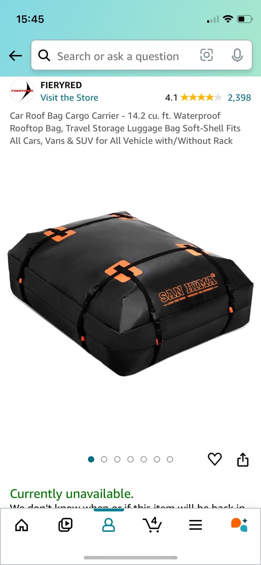 car rooftop cargo carrier