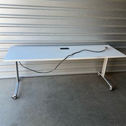 Mobile Office Table with Power Grommet 78x24