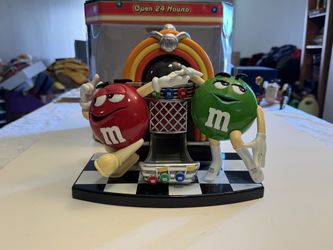 M&M's Rock'n Roll Cafe Jukebox Candy Dispenser Red Green 1st Edition Boxed