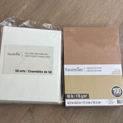 1-pk of kraft cardstock paper and 1 set of 50 envelope/cards