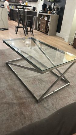 Glass end table and coffee table