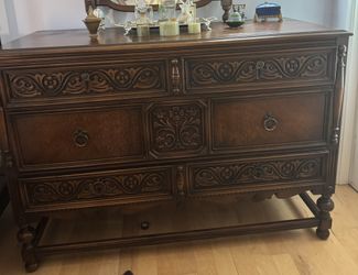 Antique Dresser With A Amazing Carving In A Great Condition 