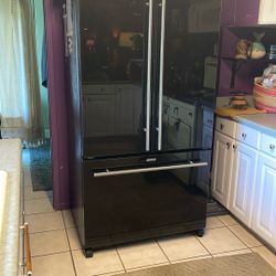 Black Glass Jenn-Air Refrigerator