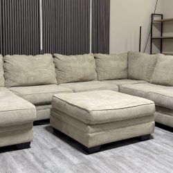 83% OFF Ashley Palempor Sectional Sofa with Ottoman –  Certified Clean + Free OC Delivery