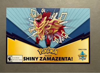 Pokémon Shiny Zamazenta code card expired unscratched collectable