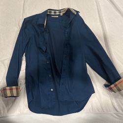 Burberry Long Sleeve  Blue Shirt 