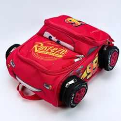 Disney Parks Lightning McQueen Backpack for Kids Cars Wheel Pockets With Zippers