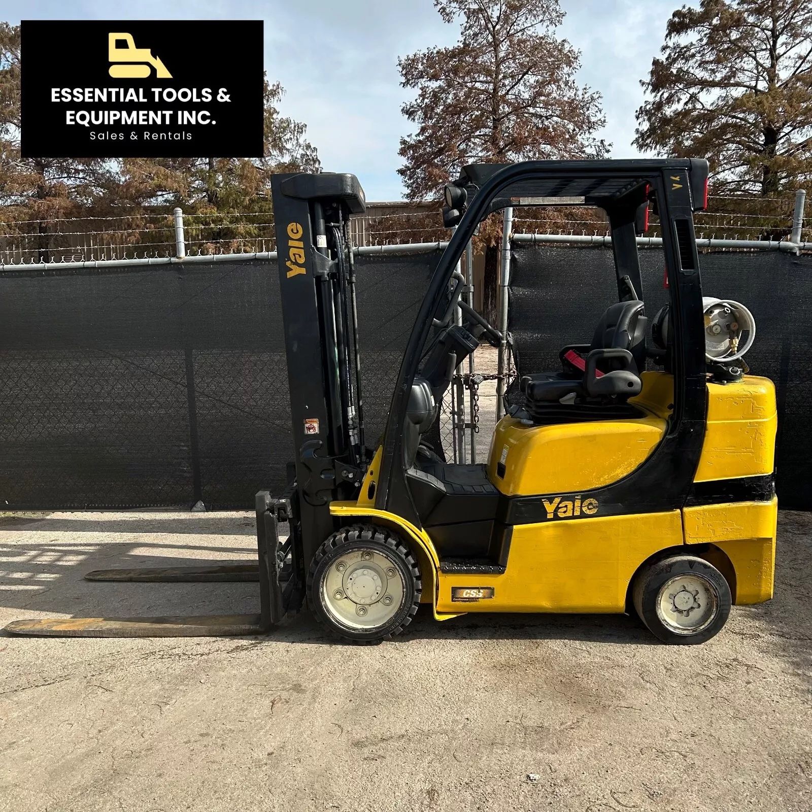 2019 Yale 7,000lb 3-Stage Propane Forklift GLC070VX Fork Positioner- 10,076 Hrs