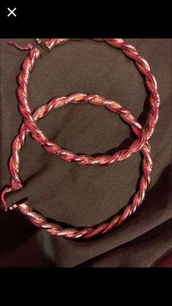 Gold plated twisting earrings 4"