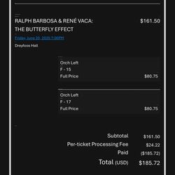 2 Tix RENE VACA - West Palm 