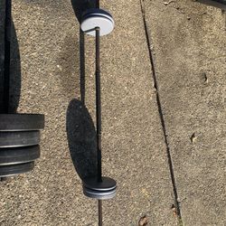 60 Lbs Of Steel Weights W/bar