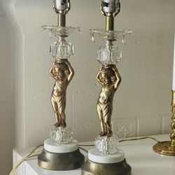 Vintage Cherub 3 Way Lamps 