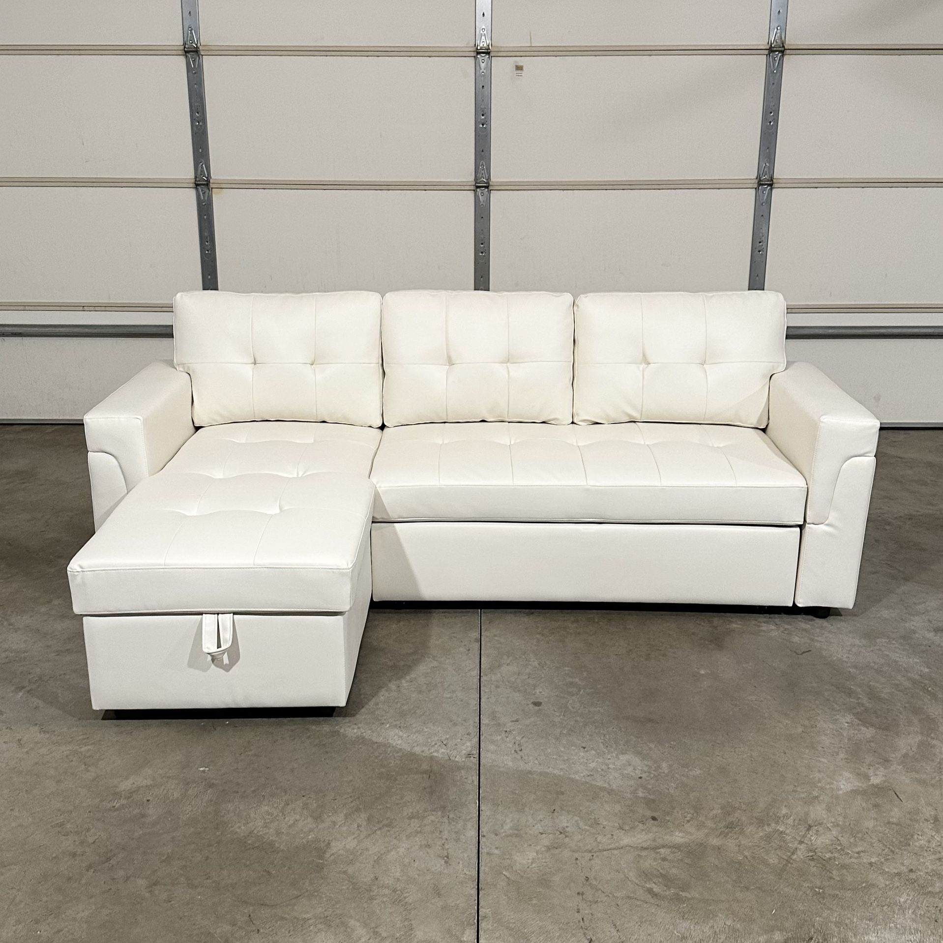 New White Leather Couch / Sofa (Free Delivery)
