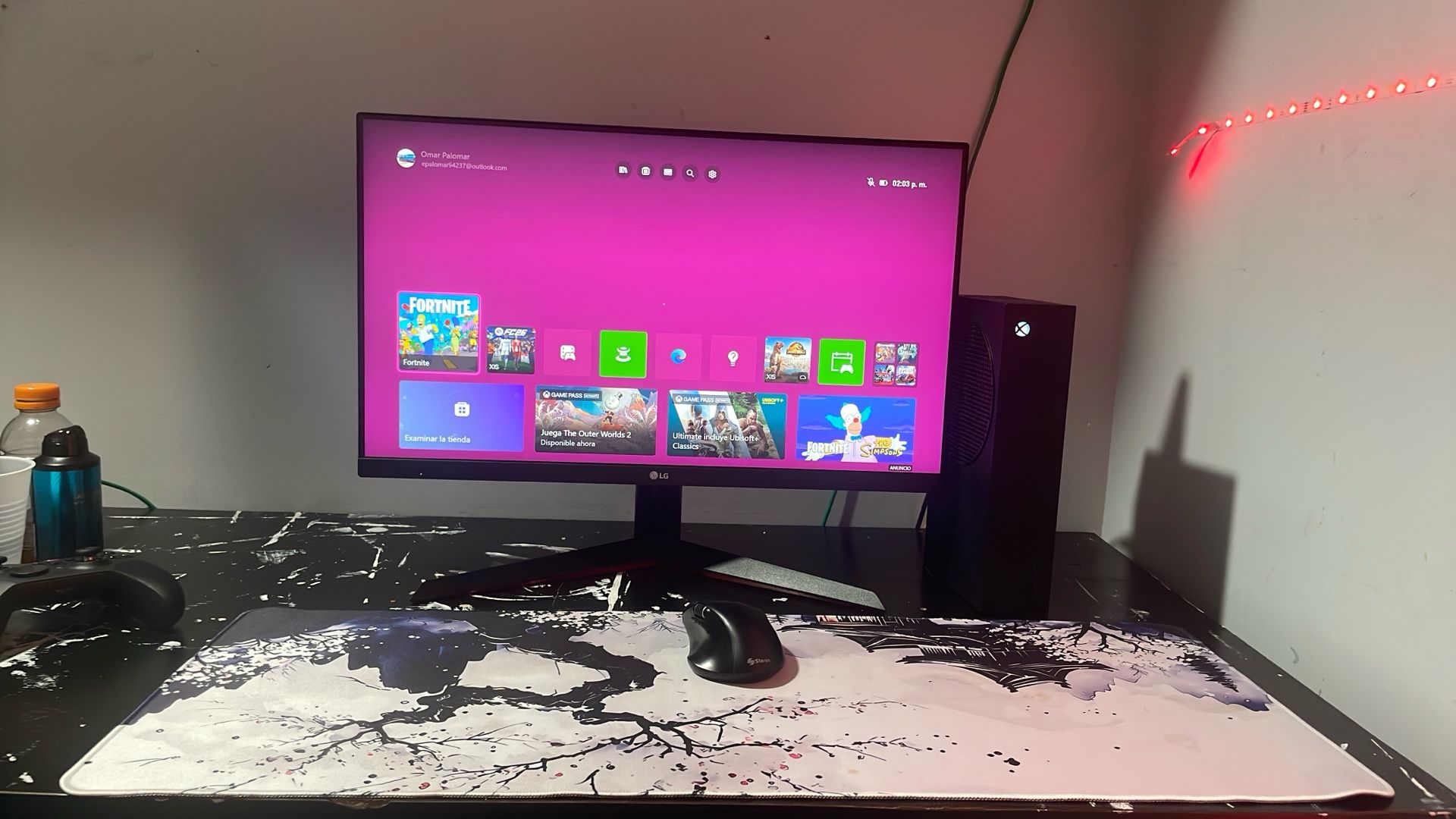 Xbox Series S Black 1T With Monitor Mouse Pad And Mouse