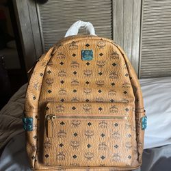 MCM Stark Side Studs Backpack In Visetos