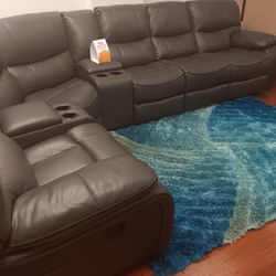 *Holiday Flash Sale!!!*---Best Selling Madrid Gray Leather Reclining Sectional Sofas---$10 Down Financing/Delivery😉