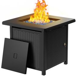 Outdoor Patio Propane firepit with Fire Glass