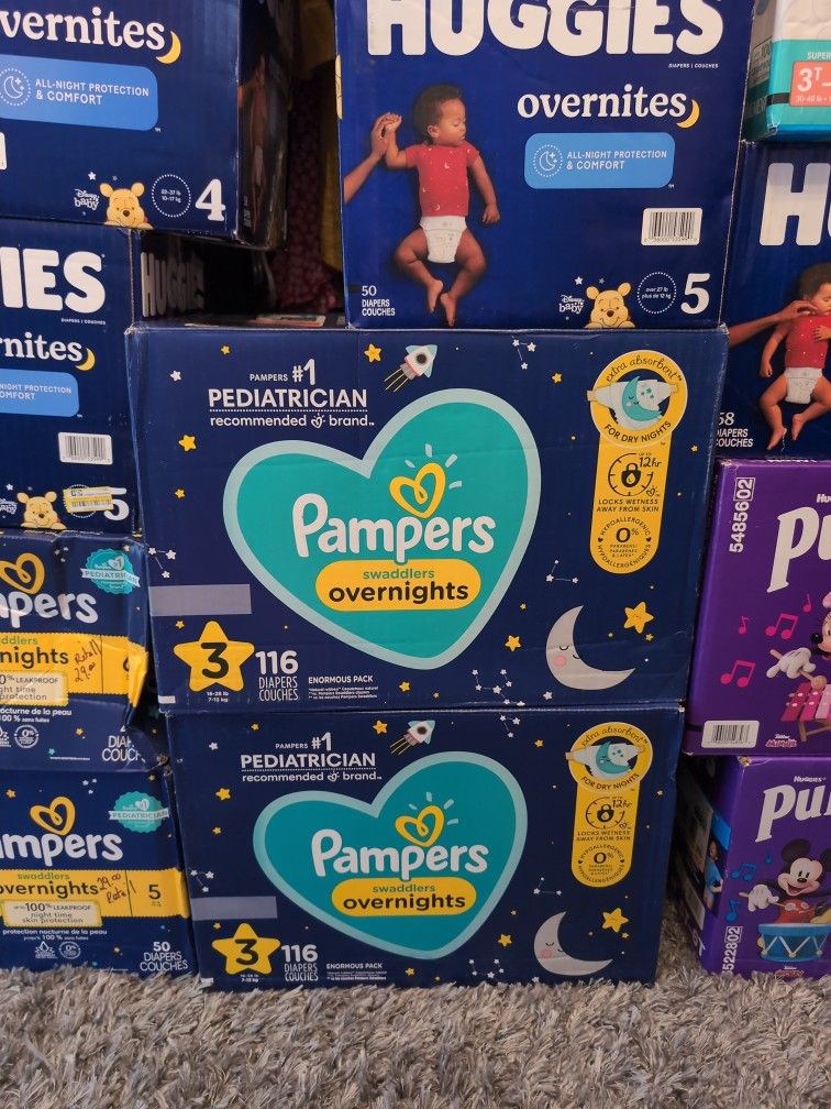 Pampers Swaddlers Overnight Size 3 116 CT.