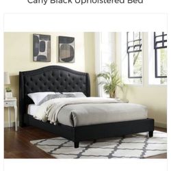 Black Queen Tufted Upholstered Bed Frame New In Box