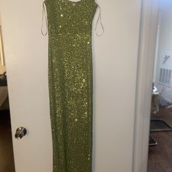 High Slit Sequin Dress
