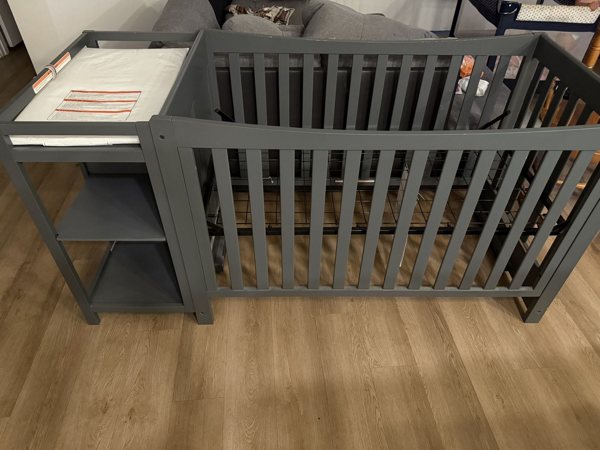 Grey Baby Crib 