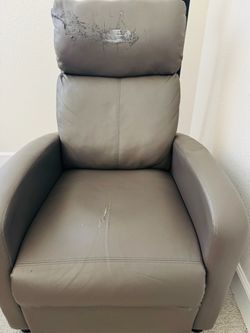 Gray Leather Recliner Chair