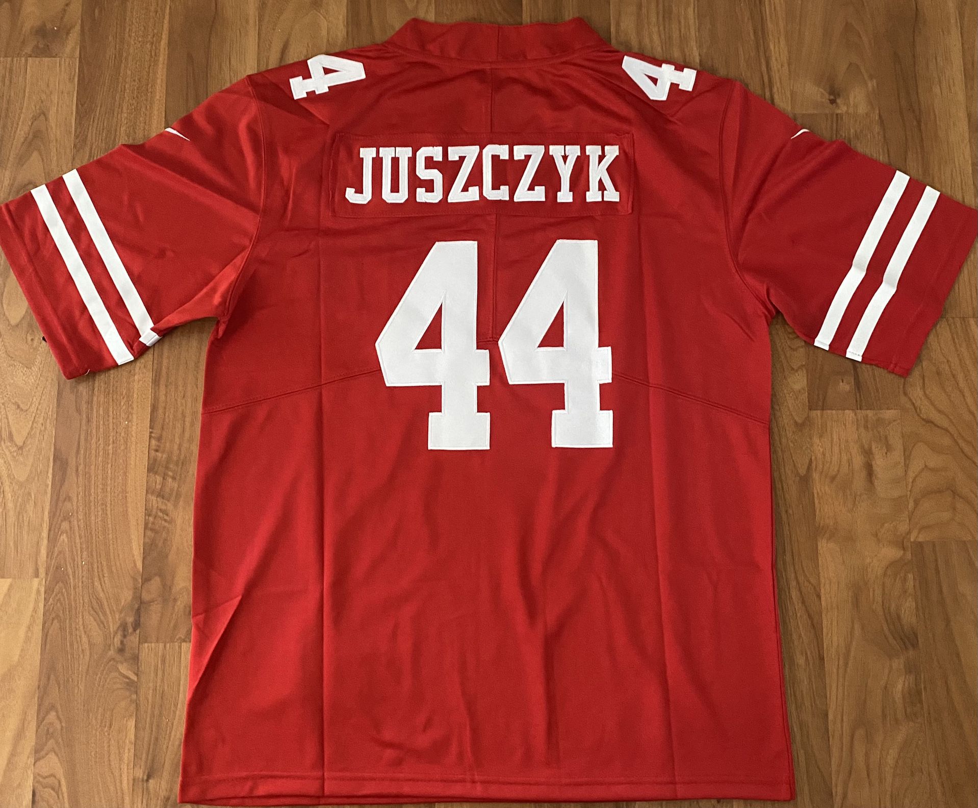 49ers Kyle Juszczyk Jersey Red Home With 75th Anniversary Patch