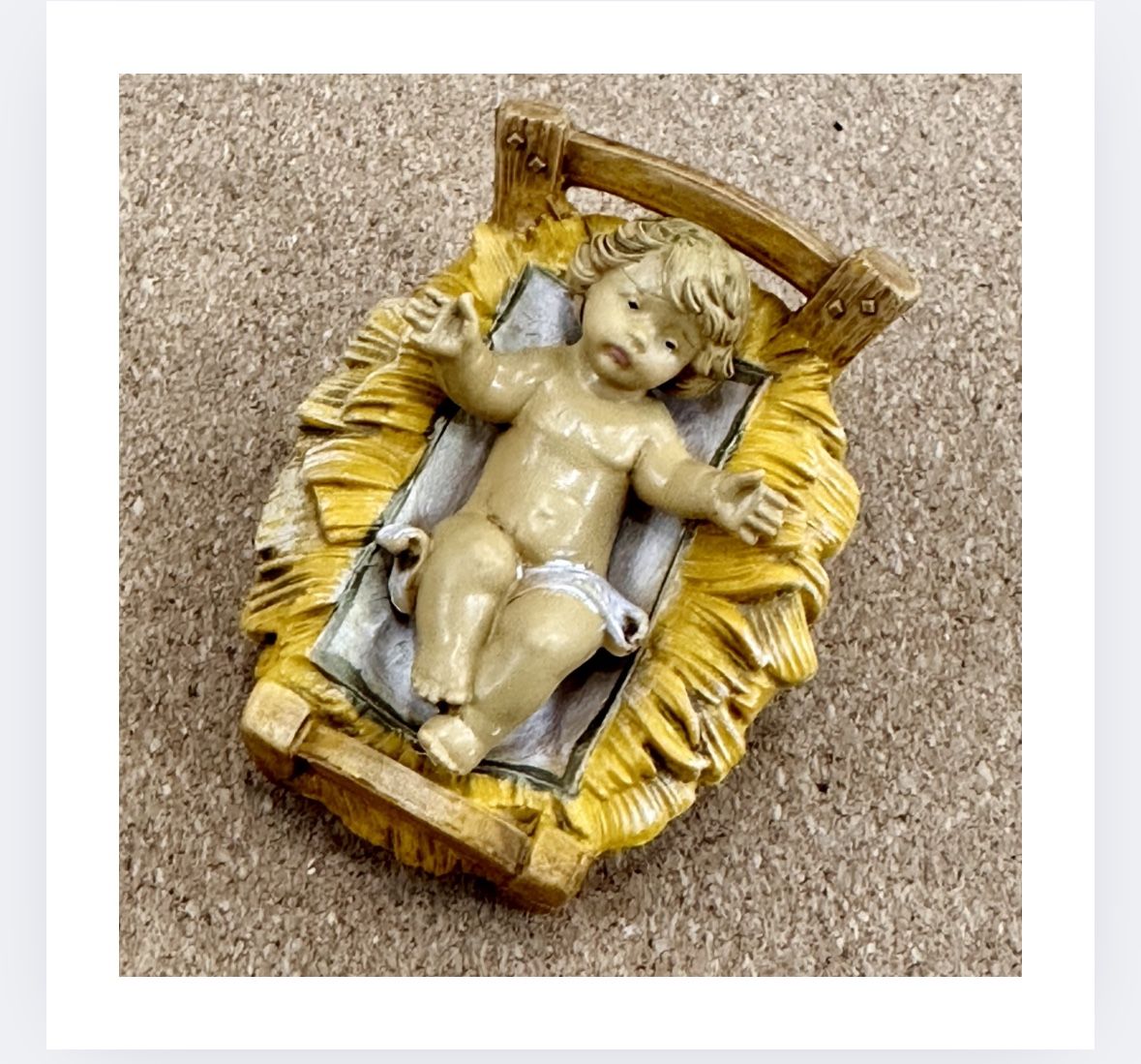 Vintage Italian Fontanini Jesus & Manger 1991 Mini Nativity Replacement