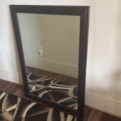 Large wodden framed wall mirror- great condition