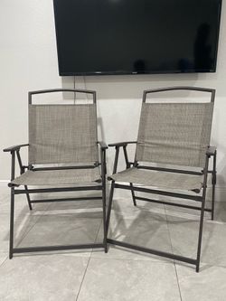 Pair of Folding Patio Chairs
