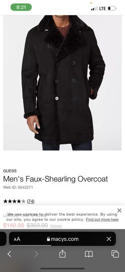 Guess Fur Lined 3/4 Length Coat