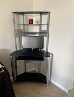 DESK - Corner Desk with Bookshelves 