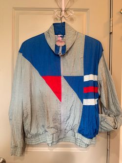 Break Away Vintage 80s 90s Active Wear Windbreaker Zip Up Color Block Jacket Size L
