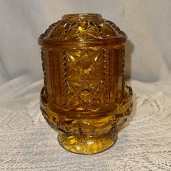 Vintage amber glass FAIRY LAMP LIGHT! 
