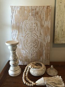 Wooden Hamsha/Buddha Wall Hanging 
