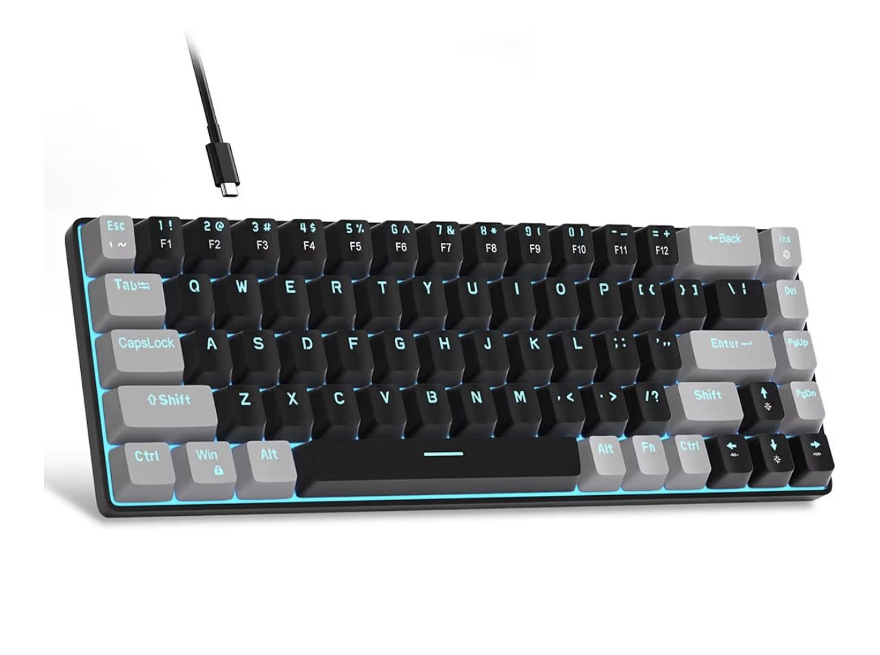 MageGee Portable 60% Mechanical Gaming Keyboard, MK-Box LED Backlit Compact 68 Keys Mini Wired Office Keyboard with Red Switch for Windows Laptop PC M