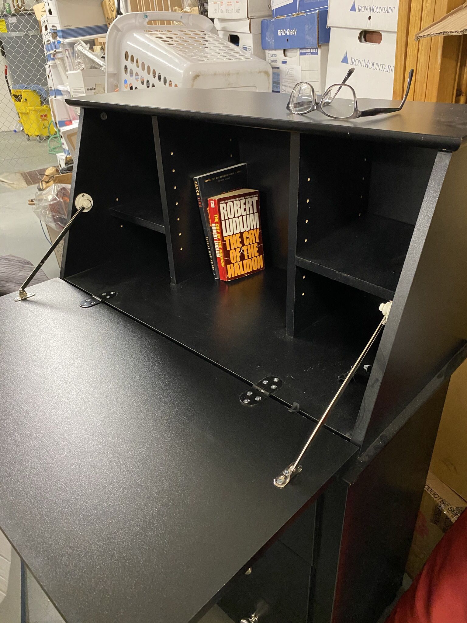 Three Door Desk With Writing Table