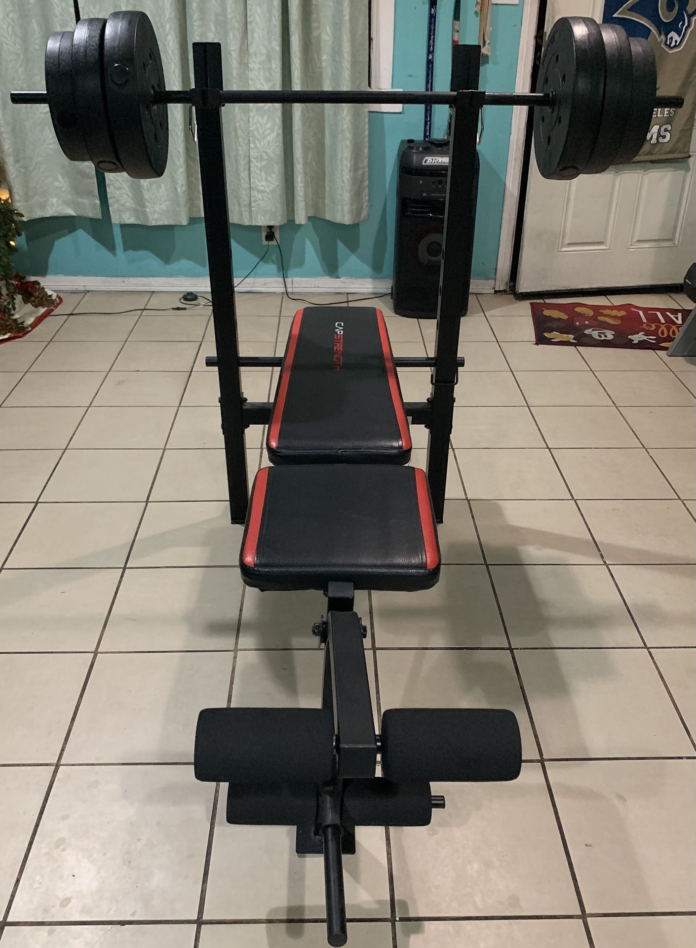 Complete CAP Strength Bench Press Set – Barbell + 90 lbs Weights – Home Gym Ready