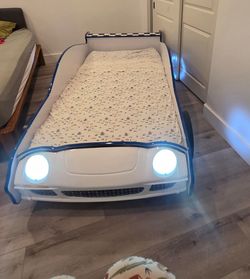 Kids Race Car Bed Frame with LED Lights