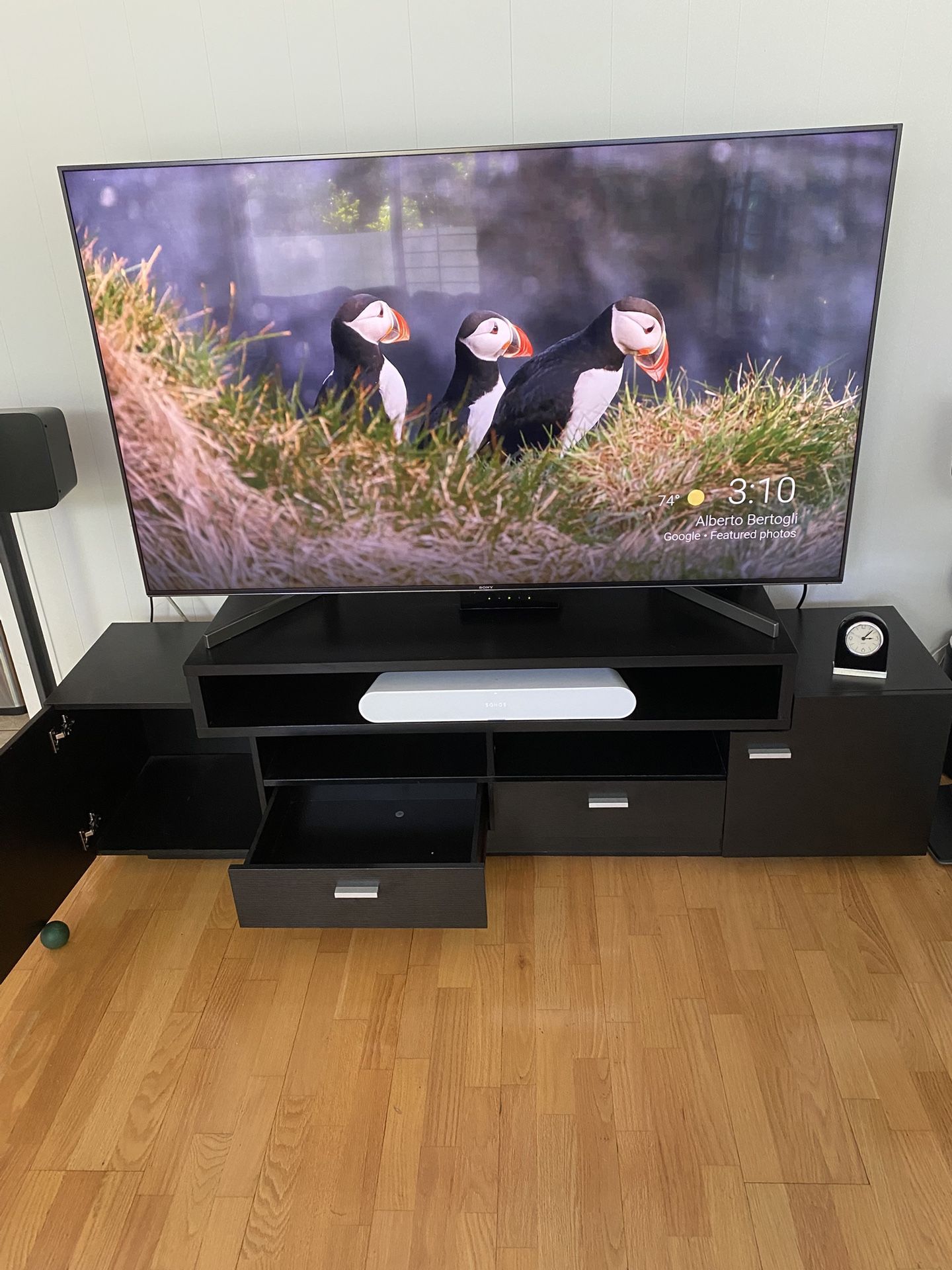 Tv Stand Cabinet Black Like New 